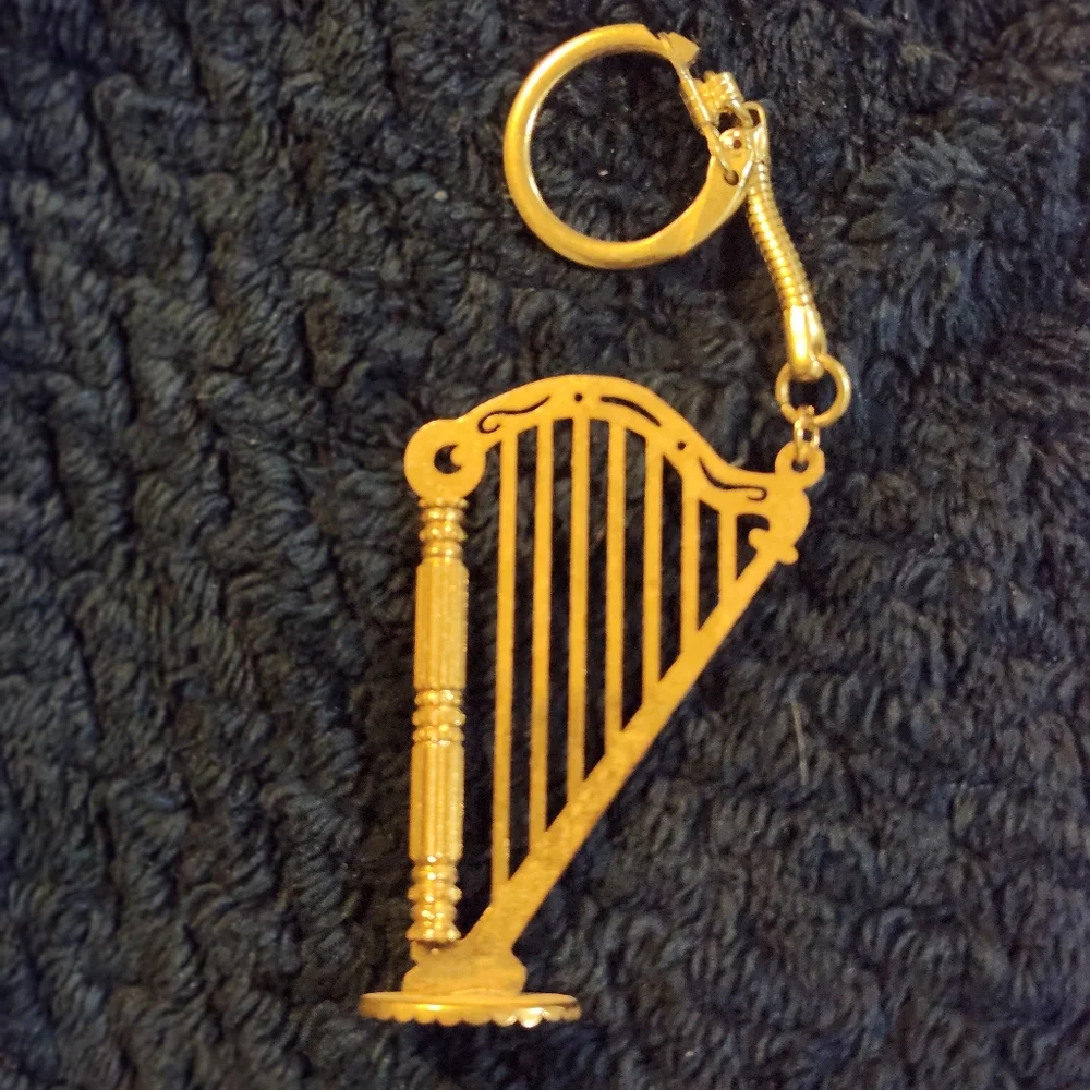 Vintage 1980-1990s Musical Instrument Keychains Set Of 4